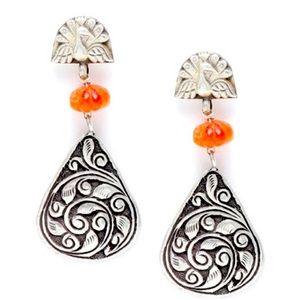 Ethnic Oxidized Silver Earrings